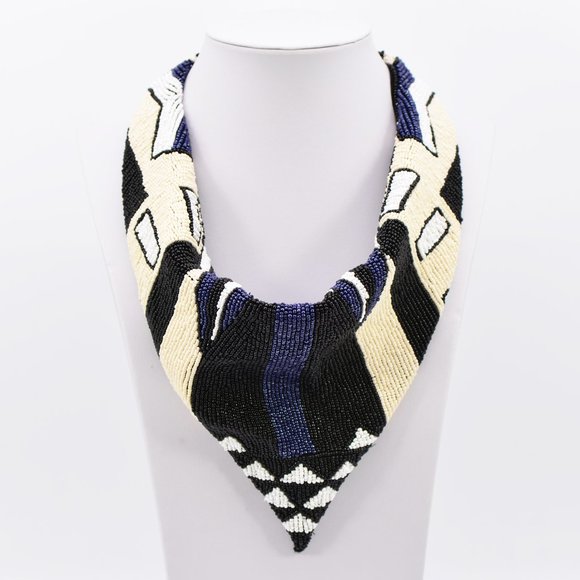 INDIAN SEED BEADS SCARF NECKLACE - Picture 1 of 3